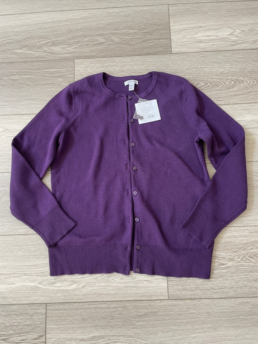 (NWT) Croft and Barrow purple button front cardigan